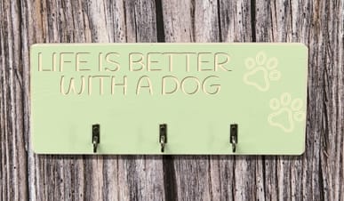 LIFE IS BETTER WITH A DOG - Key/Dog Lead hanger 4 LIFE IS BETTER WITH A DOG - Key/Dog Lead hanger - Image 4