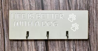 LIFE IS BETTER WITH A DOG - Key/Dog Lead hanger 5 LIFE IS BETTER WITH A DOG - Key/Dog Lead hanger - Image 5