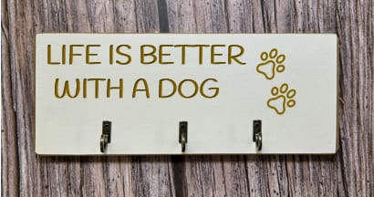 LIFE IS BETTER WITH A DOG - Key/Dog Lead hanger 7 LIFE IS BETTER WITH A DOG - Key/Dog Lead hanger - Image 7
