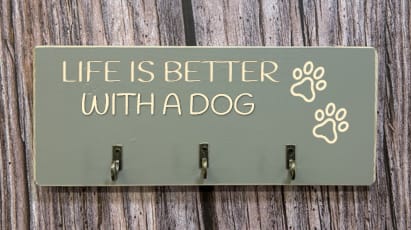 LIFE IS BETTER WITH A DOG - Key/Dog Lead hanger 3 LIFE IS BETTER WITH A DOG - Key/Dog Lead hanger - Image 3