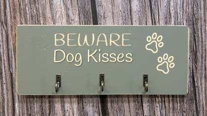 BEWARE DOG KISSES - Key/Dog Lead Hanger 2 BEWARE DOG KISSES - Key/Dog Lead Hanger - Image 2