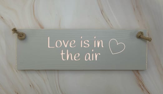 Love is in the air - 30cm Rustic Wooden Sign 4 Love is in the air - 30cm Rustic Wooden Sign - Image 4