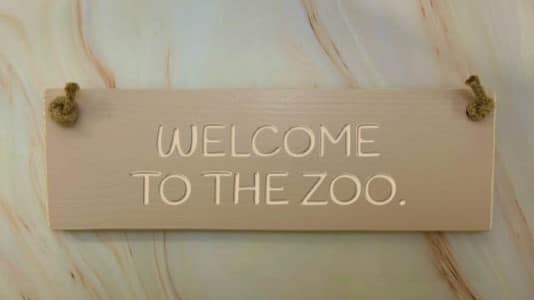 Welcome to the zoo - 30cm Rustic Wooden Sign 4 Welcome to the zoo