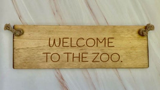 Welcome to the zoo - 30cm Rustic Wooden Sign 2 Welcome to the zoo wooden