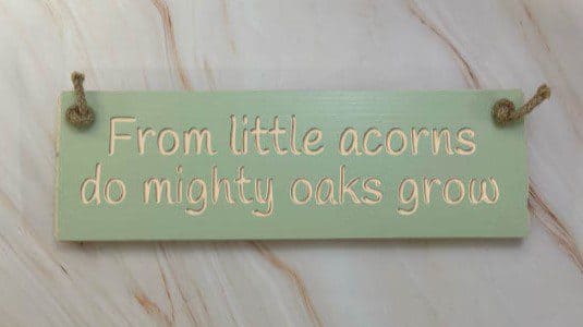 From Little Acorns Do Mighty Oaks Grow Apple