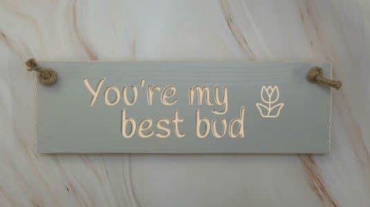 You’re My Best Bud – 30cm Rustic Wooden Sign