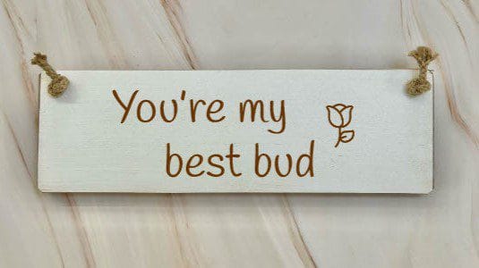You’re my best bud - 30cm Rustic Wooden Sign 5 You’re my best bud white