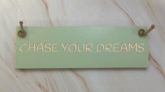Chase your dreams - 30cm Rustic Wooden Sign 3 Chase your dreams apple
