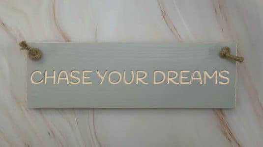 Chase your dreams - 30cm Rustic Wooden Sign 4 Chase your dreams elephant