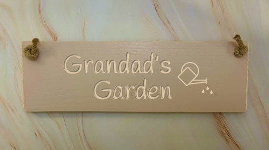 Grandad's Garden - 30cm Rustic Wooden Sign 5 Grandad’s Garden potted shirm