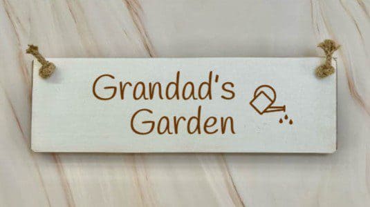 Grandad's Garden - 30cm Rustic Wooden Sign 6 Grandad’s Garden white