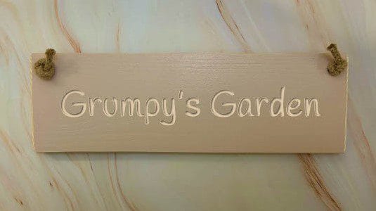 Grumpy's Garden - 30cm Rustic Wooden Sign 5 Grumpy’s Garden potted shirmp