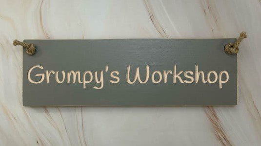 Grumpy’s Workshop – 30cm Rustic Wooden Sign