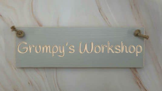 Grumpy's Workshop - 30cm Rustic Wooden Sign 3 Grumpy’s Workshop elephant