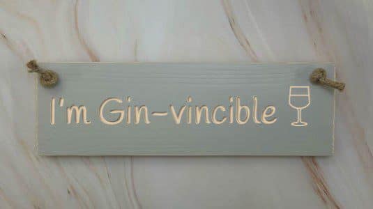 I'm Gin-vincible - 30cm Rustic Wooden Sign 2 I’m Gin-vincible elephant