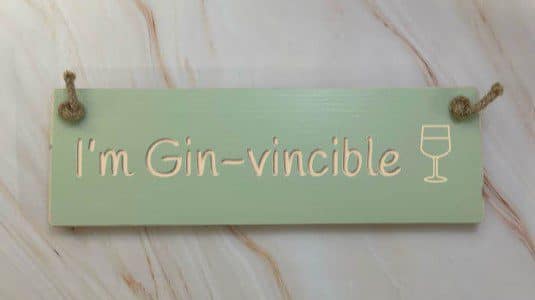 I'm Gin-vincible - 30cm Rustic Wooden Sign 4 I’m Gin-vincible apple