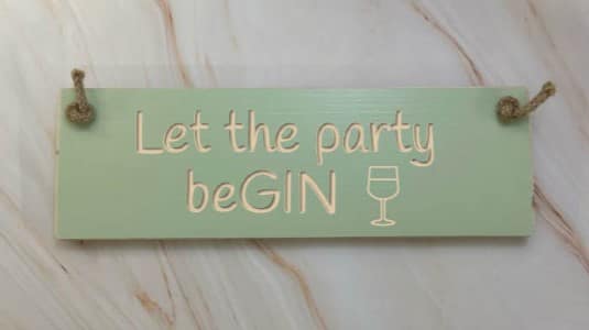 Let the party beGIN - 30cm Rustic Wooden Sign 3 Let the party beGIN apple