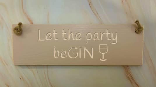 Let the party beGIN - 30cm Rustic Wooden Sign 5 Let the party beGIN potted