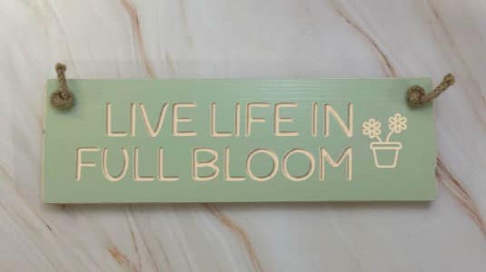 Live life in full bloom - 30cm Rustic Wooden Sign 3 Live life in full bloom apple