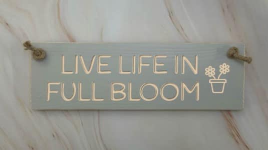 Live life in full bloom - 30cm Rustic Wooden Sign 4 Live life in full bloom elephant