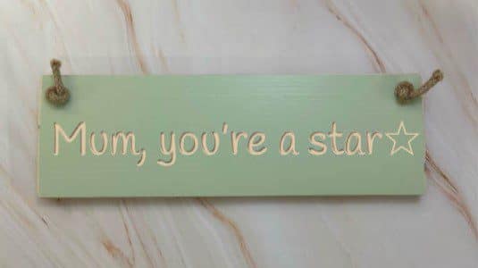 Mum you're a star - 30cm Rustic Wooden Sign 2 Mum you’re a star apple
