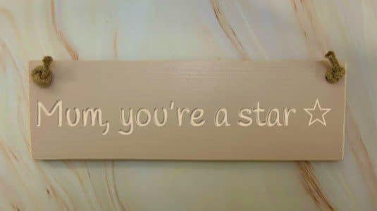 Mum you're a star - 30cm Rustic Wooden Sign 4 Mum you’re a star potted shirm