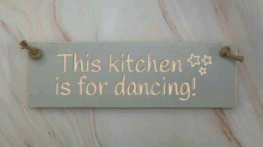 This Kitchen Is For Dancing – 30cm Rustic Wooden Sign