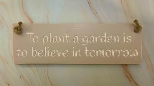 To plant a garden is to believe in tomorrow - 30cm Rustic Wooden Sign 4 To plant a garden is to believe in tomorrow potted shirm
