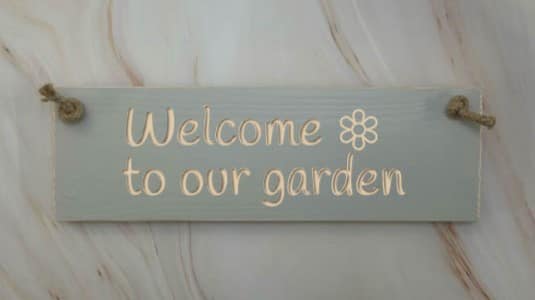 Welcome to our garden - 30cm Rustic Wooden Sign 6 Welcome to our garden elephant
