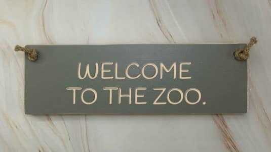 Welcome to the zoo - 30cm Rustic Wooden Sign 5 Welcome to the zoo - 30cm Rustic Wooden Sign - Image 5