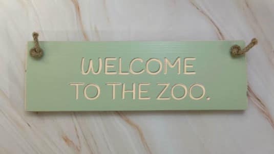 Welcome to the zoo - 30cm Rustic Wooden Sign 6 Welcome to the zoo cooking apple