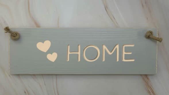 HOME (hearts) - 30cm Rustic Wooden Sign 6 HOME (hearts) elephant breath