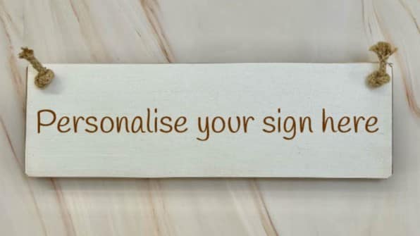 Personalise your own 30cm sign - 30cm Rustic Wooden Sign 5 Worlds Best (Person or Role) white