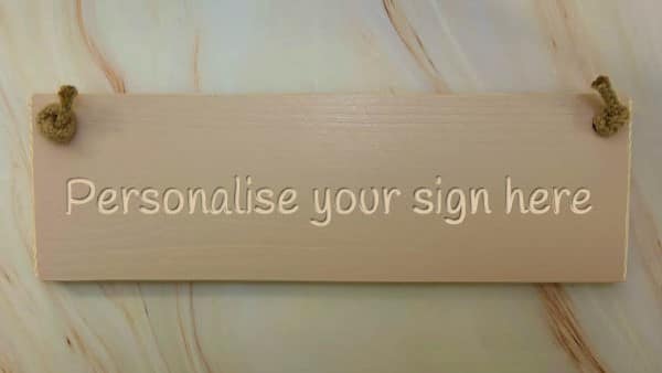 Personalise your own 30cm sign - 30cm Rustic Wooden Sign 4 Born, Bred & Buttered in (Place name) potted shirm