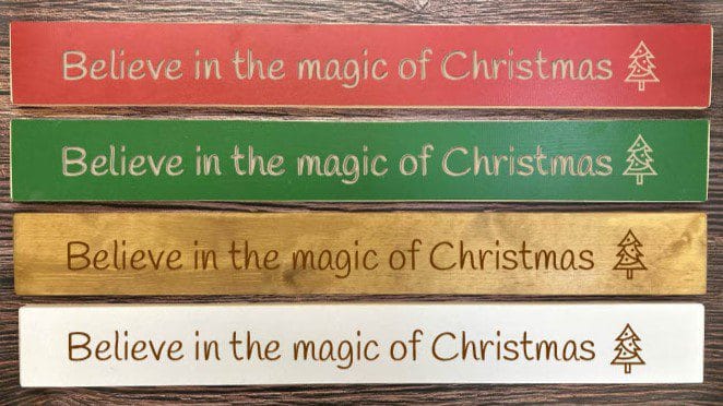 Believe in the magic of Christmas - 80cm Rustic Wooden Sign 1 Believe in the magic of Christmas - 80cm Rustic Wooden Sign