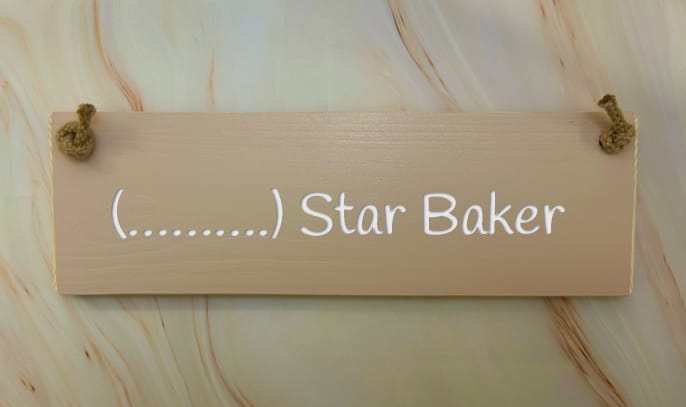(PLACE NAME) Star Baker – 30cm Rustic Wooden Sign