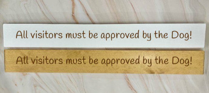 All Visitors Must Be Approved By The Dog! – 80cm Rustic Wooden Sign