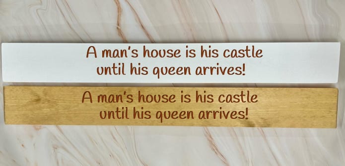 A Man’s House Is His Castle Until His Queen Arrives – 80cm Rustic Wooden Sign