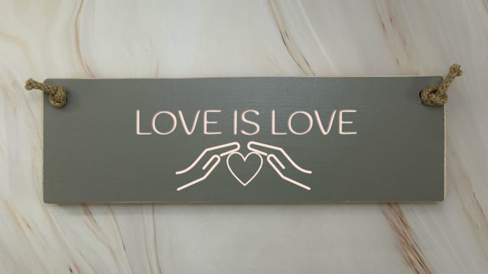 Love Is Love – 30cm Rustic Wooden Sign
