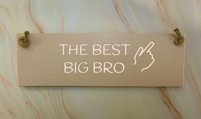 The best big bro - 30cm Rustic Wooden Sign 5 The best big bro - 30cm Rustic Wooden Sign - Image 5