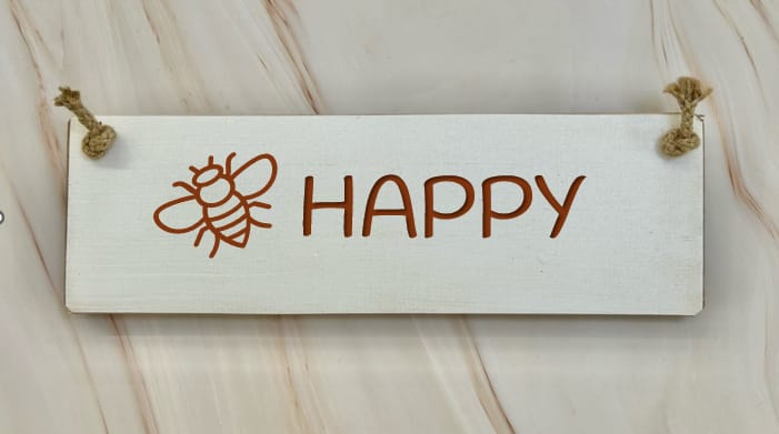 Bee Happy - 30cm Rustic Wooden Sign 5 Bee Happy - 30cm Rustic Wooden Sign - Image 5