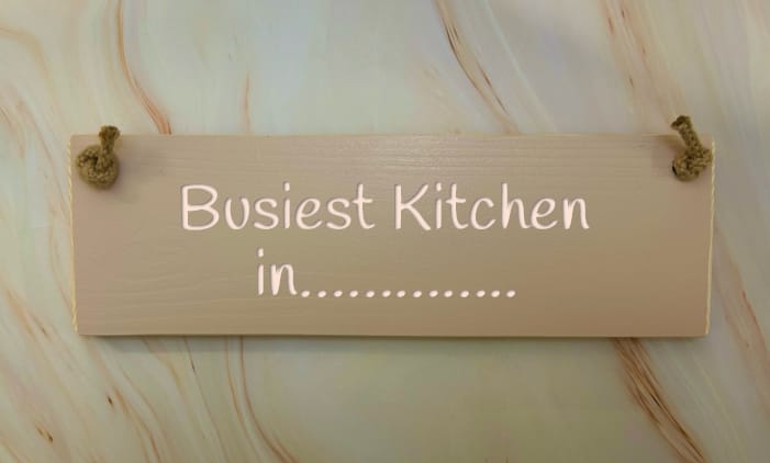 Busiest Kitchen in (Place name) - 30cm Rustic Wooden Sign 5 Busiest Kitchen in (Place name) - 30cm Rustic Wooden Sign - Image 5