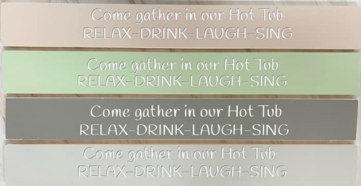 Come gather in our Hot Tub - 80cm Rustic Wooden Sign 2 Come gather in our Hot Tub - 80cm Rustic Wooden Sign - Image 2