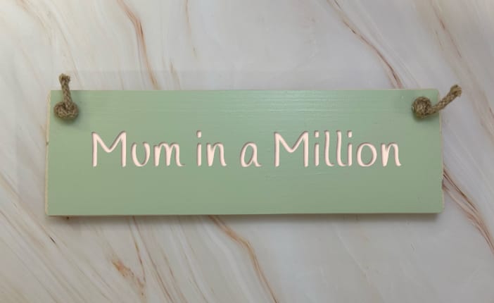 Mum in a Million - 30cm Rustic Wooden Sign 5 Mum in a Million - 30cm Rustic Wooden Sign - Image 5
