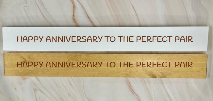 Happy Anniversary To The Perfect Pair – 80cm Rustic Wooden Sign