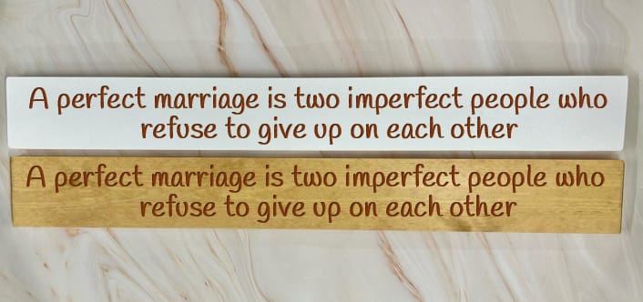A Perfect Marriage Is Two Imperfect People Who Refuse To Give Up On Each Other – 80cm Rustic Wooden Sign