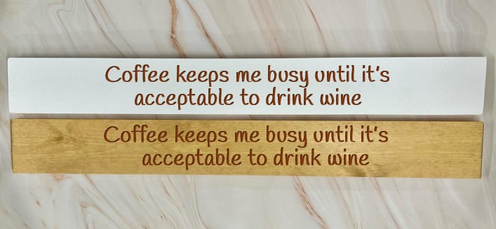 Coffee keeps me busy until it's acceptable to drink wine - 80cm Rustic Wooden Sign 1 Coffee keeps me busy until it's acceptable to drink wine - 80cm Rustic Wooden Sign