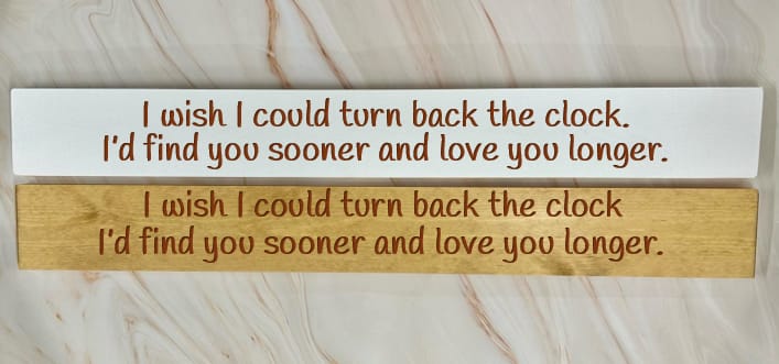 I Wish I Could Turn Back The Clock – 80cm Rustic Wooden Sign