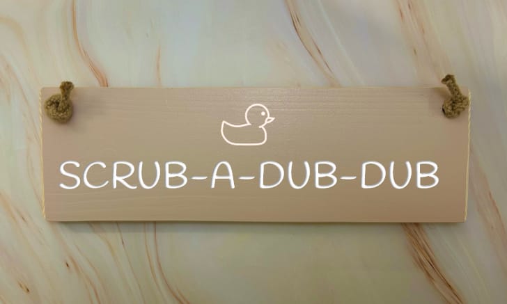 Scrub-a-dub-dub - 30cm Rustic Wooden Sign 6 Scrub-a-dub-dub - 30cm Rustic Wooden Sign - Image 6