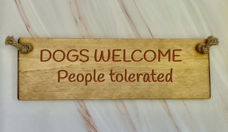 Dogs welcome, people tolerated - 30cm Rustic Wooden Sign 7 Dogs welcome, people tolerated - 30cm Rustic Wooden Sign - Image 7